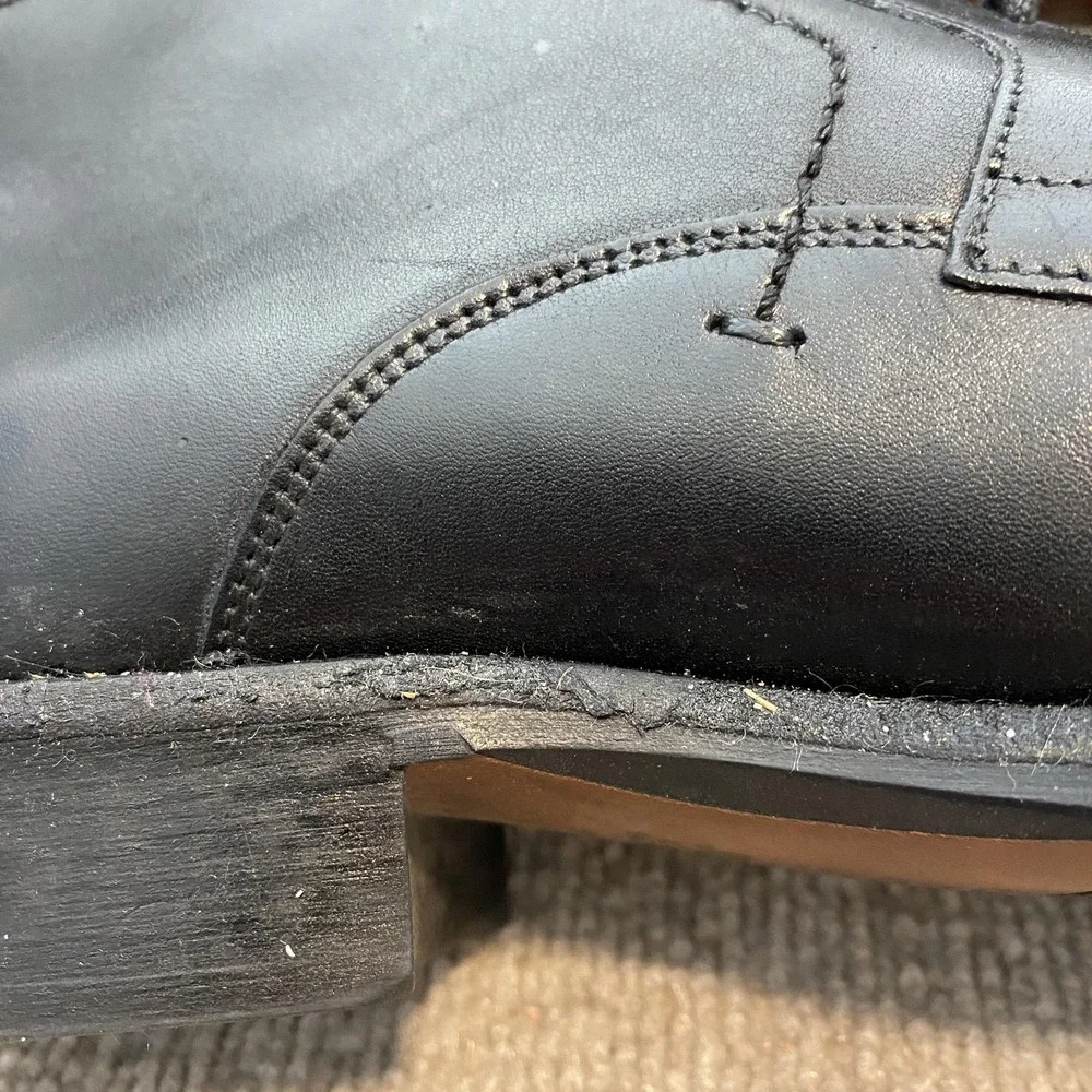 Johnston & Murphy Sheepskin Boots Mens Size 8.5M Black Leather Chukka Ankle